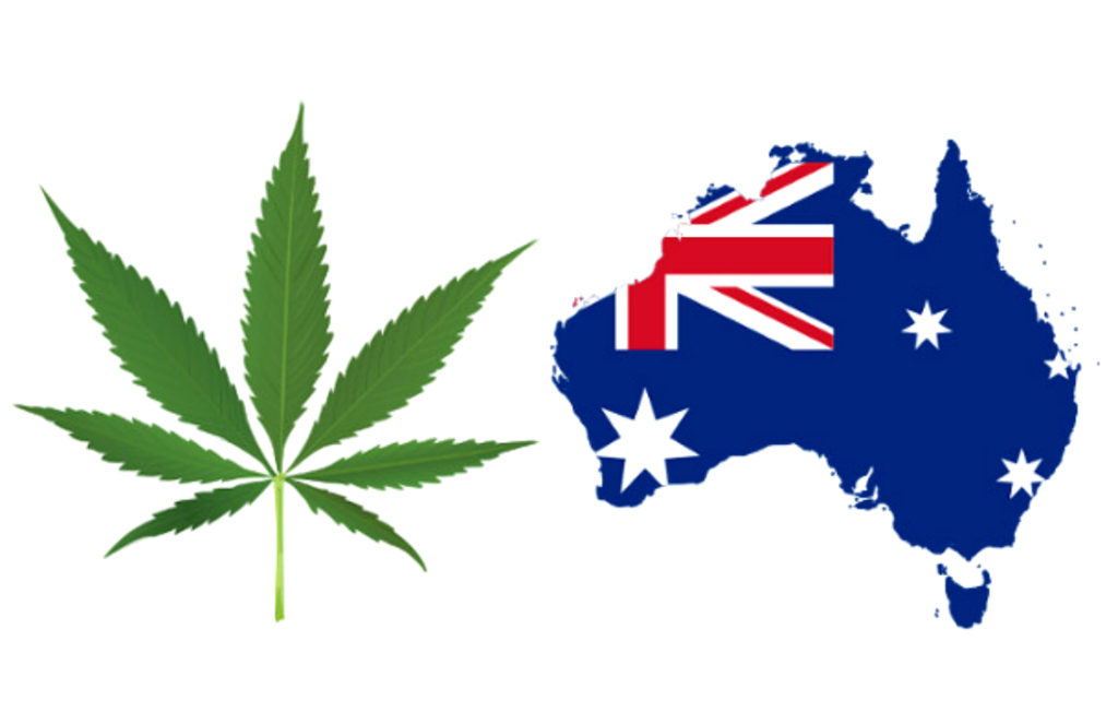 Australia country and weed leaf