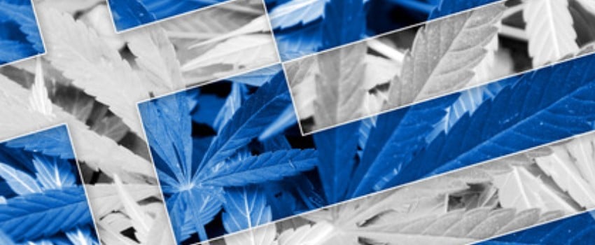 Greece Flag with Marijuana