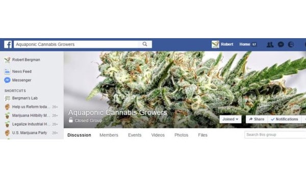 Aquaponic Cannabis Growers Facebook Page