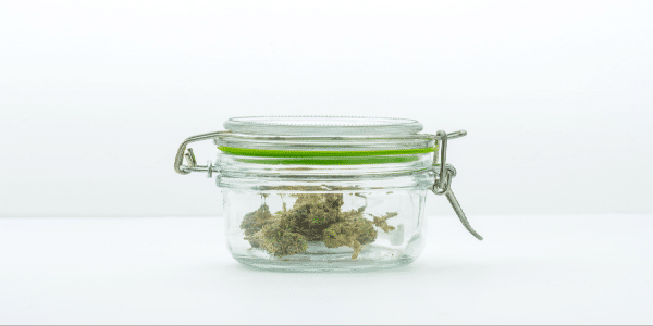A glass stash jar