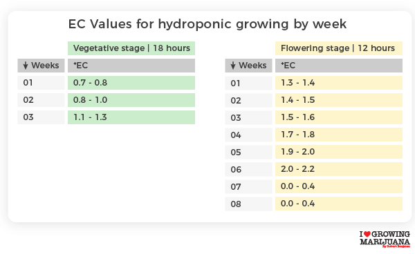 EC values hydroponic growing marijuana