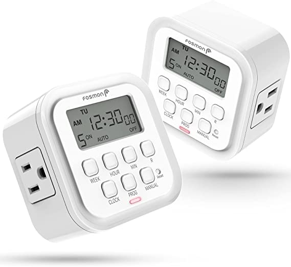 iPower Heavy Duty Digital Electric Programmable Dual Outlet Timer