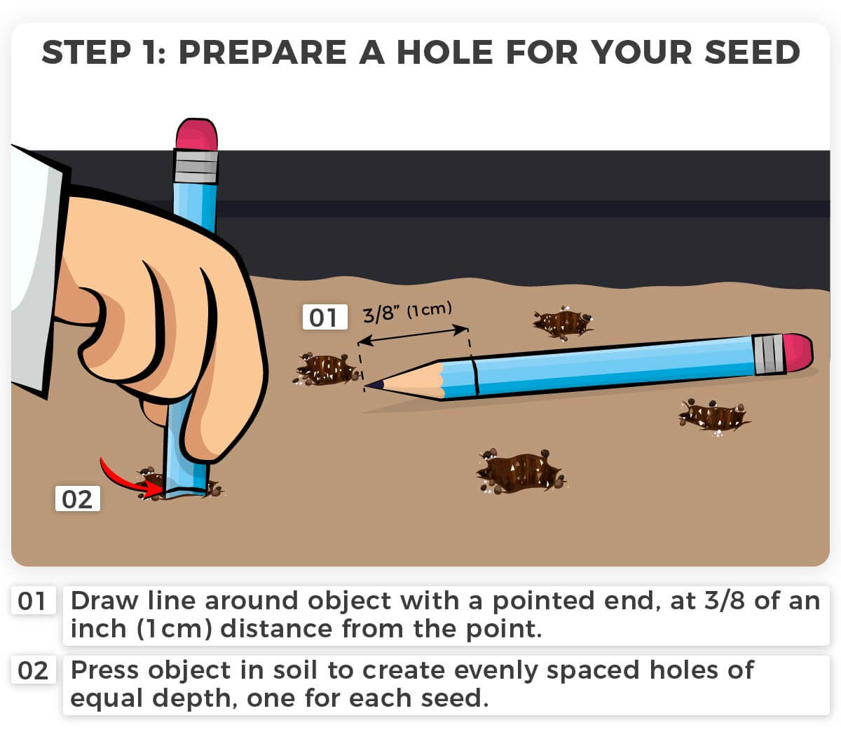 Prepare a hole for your seed