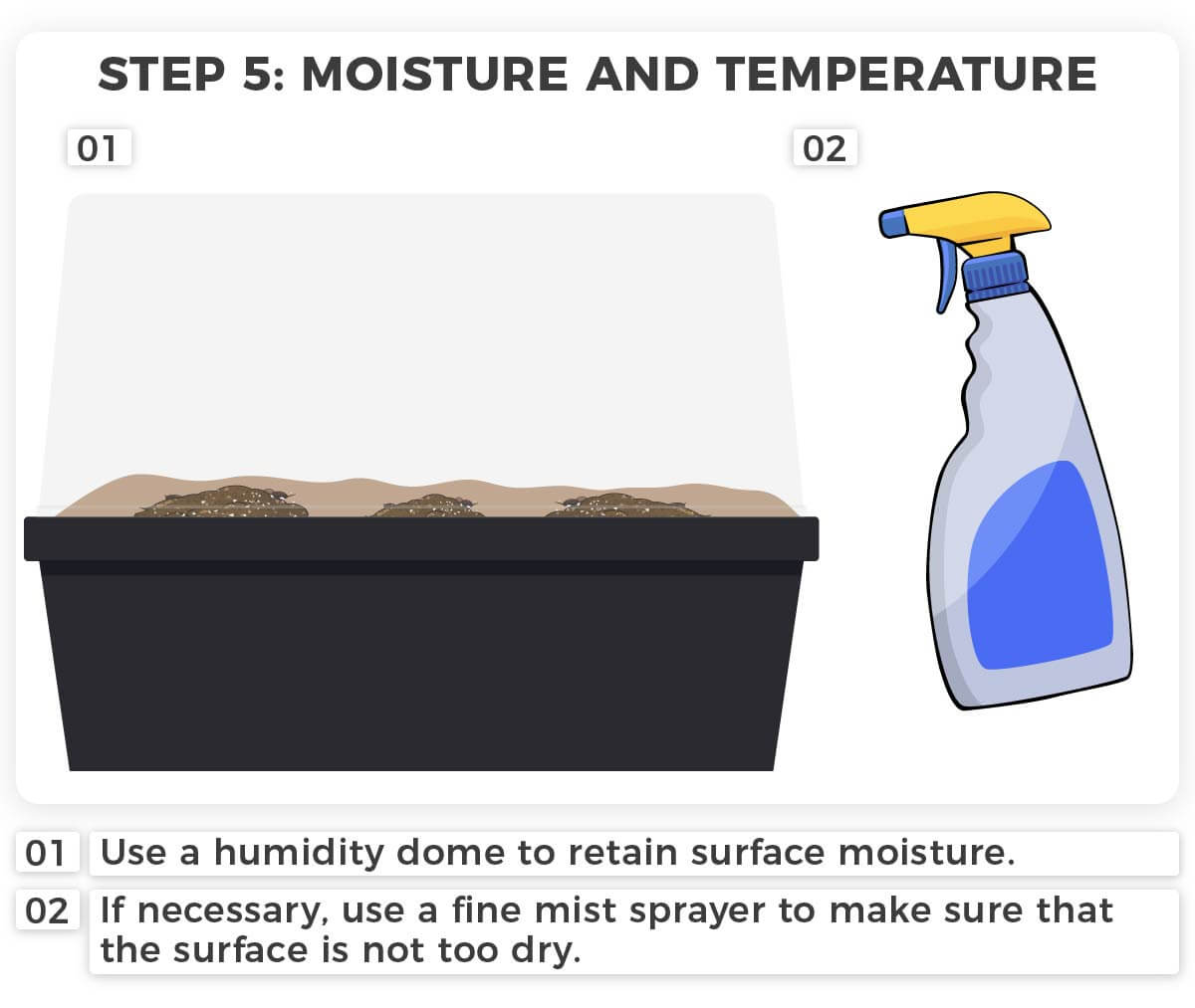 Step 5- moisture and temperature