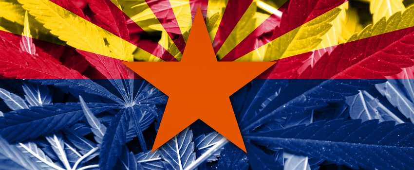 Arizona Flag with Marijuana