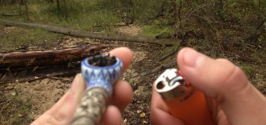 smoking weed while camping