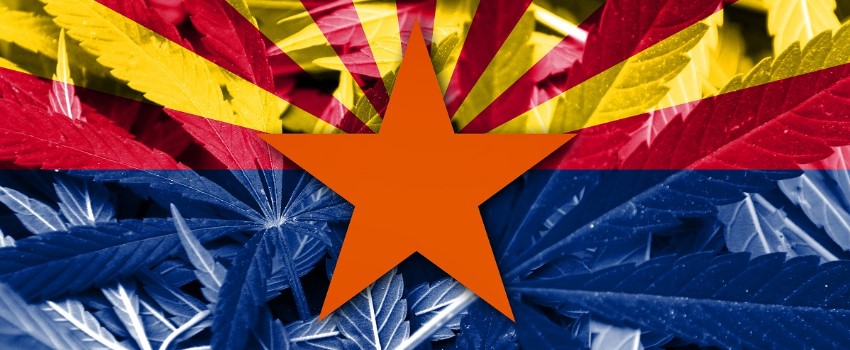 Arizona Flag with Marijuana
