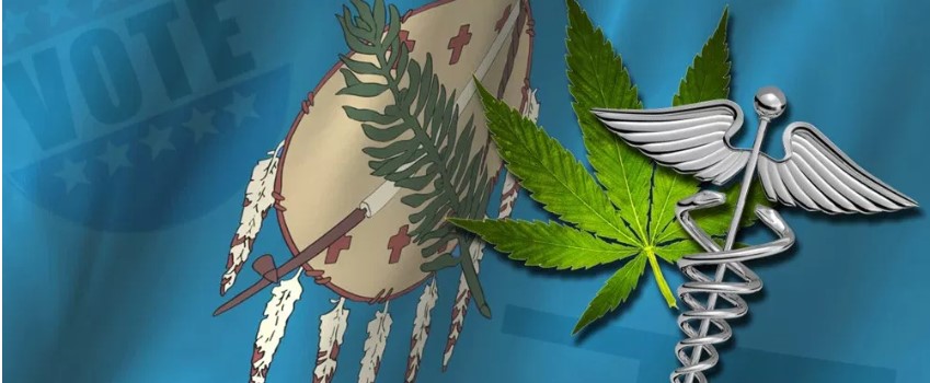 Oklahoma Flag with Marijuana